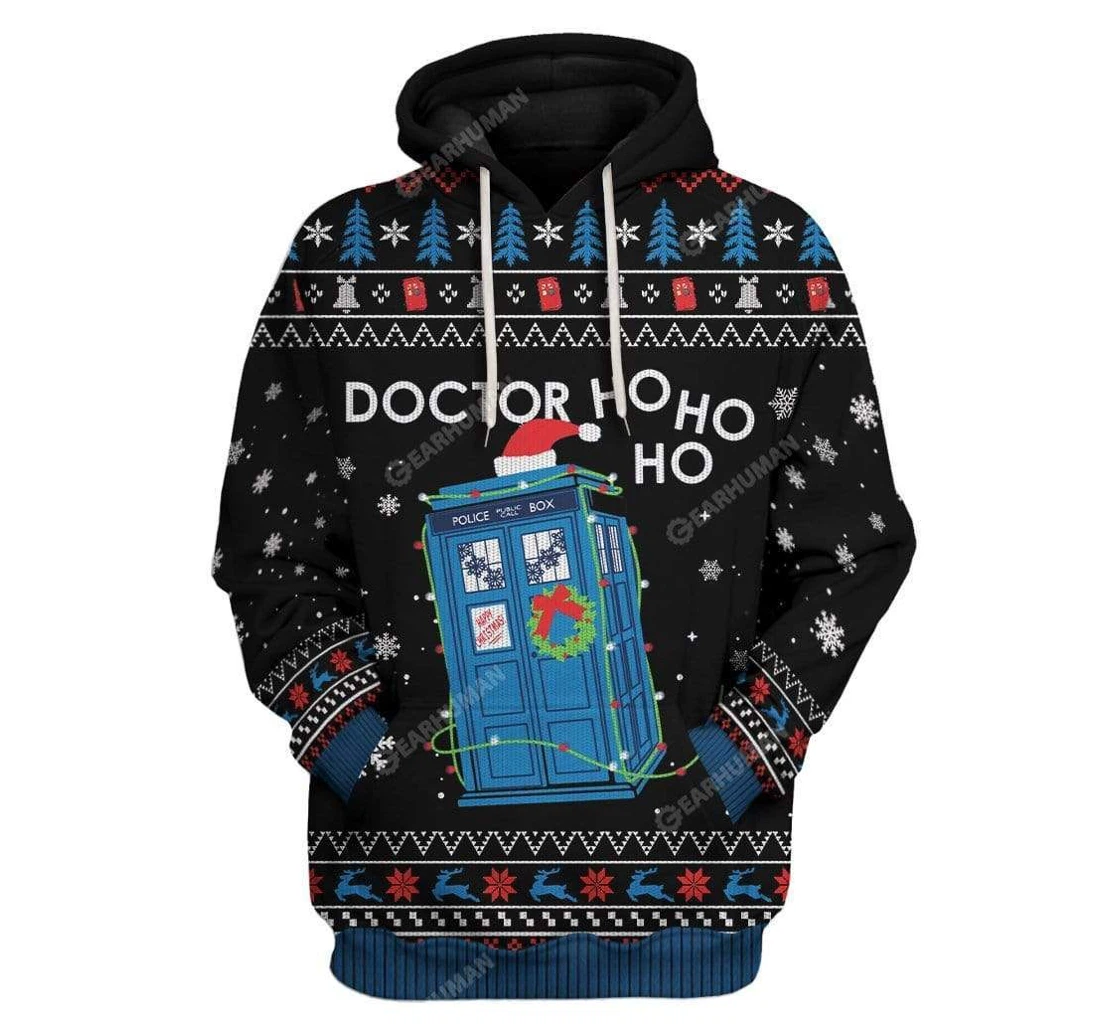 Ugly Christmas Doctor Ho Ho Ho T-shirts - 3D Printed Pullover Hoodie