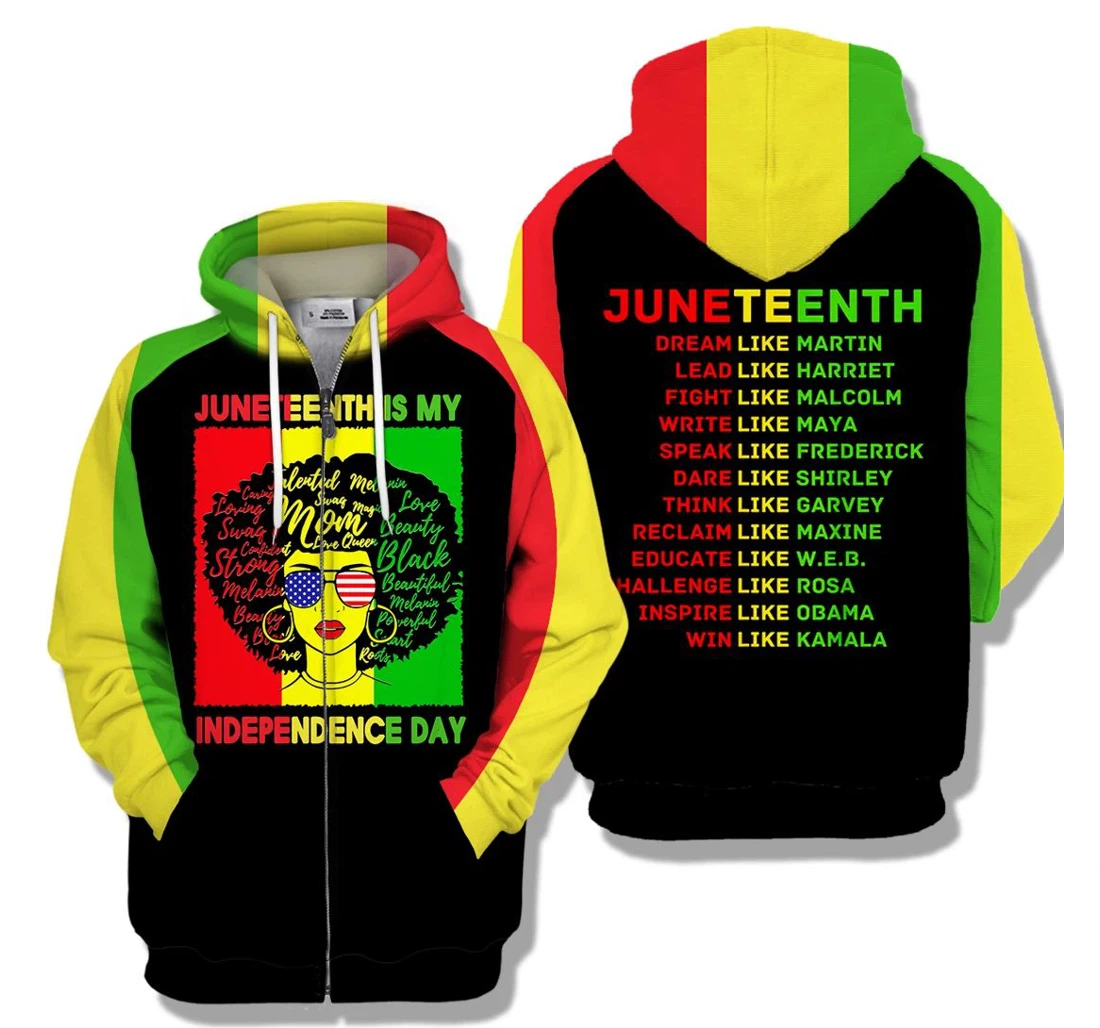 Personalized Melanin Culture Juneteenth Is My Independence Day Freeish Juneteenth Freedom Day - 3D Printed Pullover Hoodie