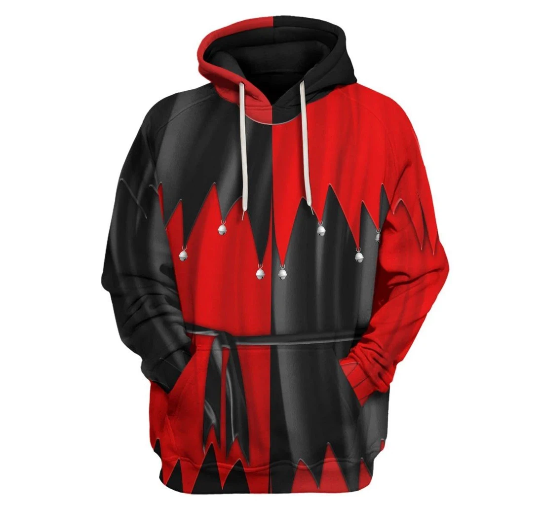 Personalized Halloween Halloween Red Evil Jester Red Halloween - 3D Printed Pullover Hoodie