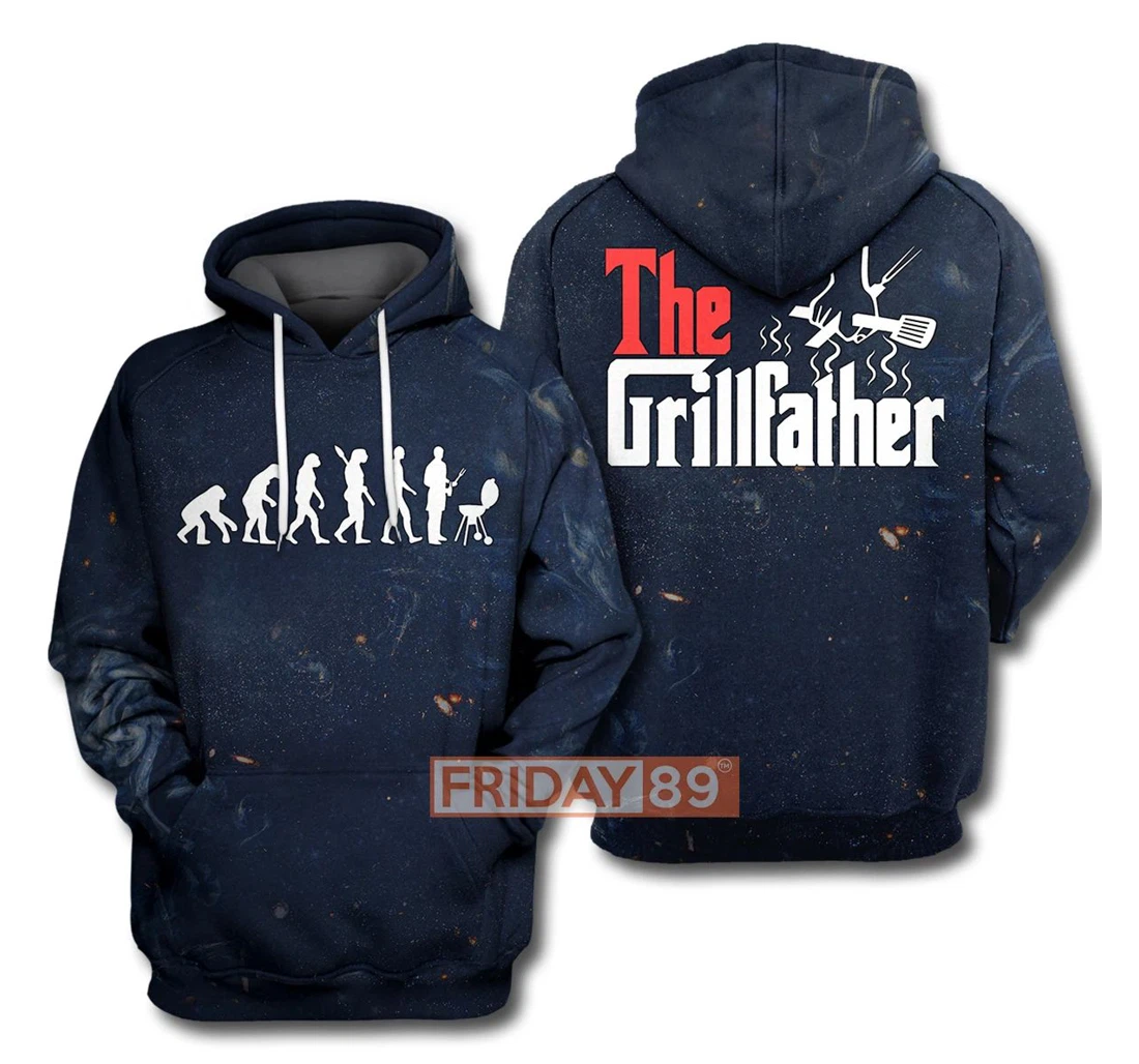 Father The Grillfather Bbq Grill & Smoker - 3D Printed Pullover Hoodie