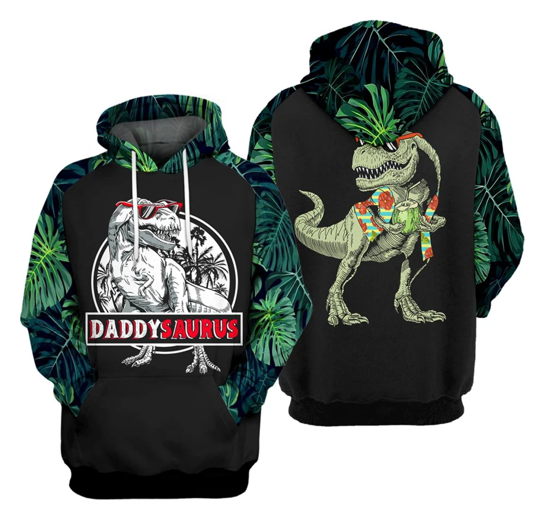 Father Dinosaur Daddysaurus - 3D Printed Pullover Hoodie