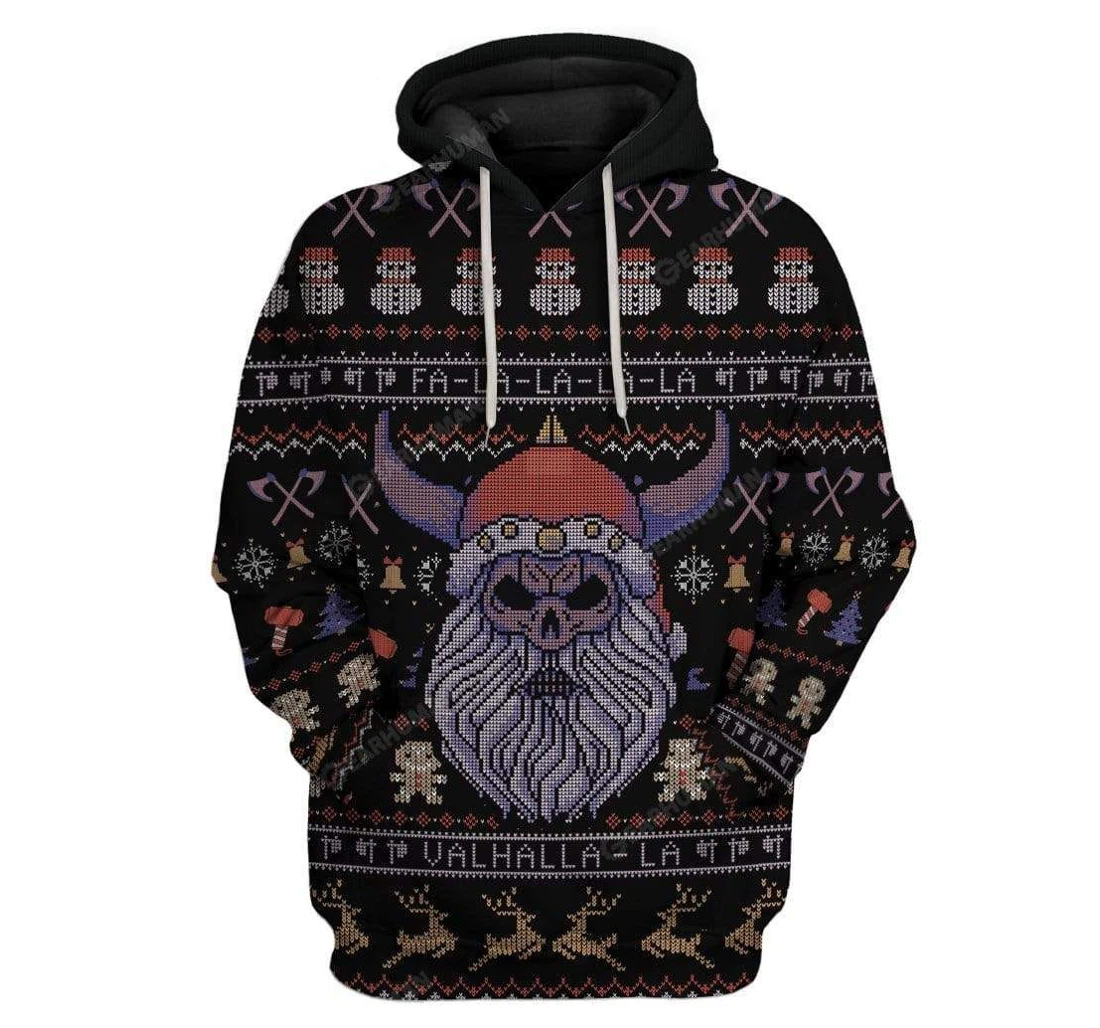 Personalized Ugly Viking Christmas T-shirts - 3D Printed Pullover Hoodie