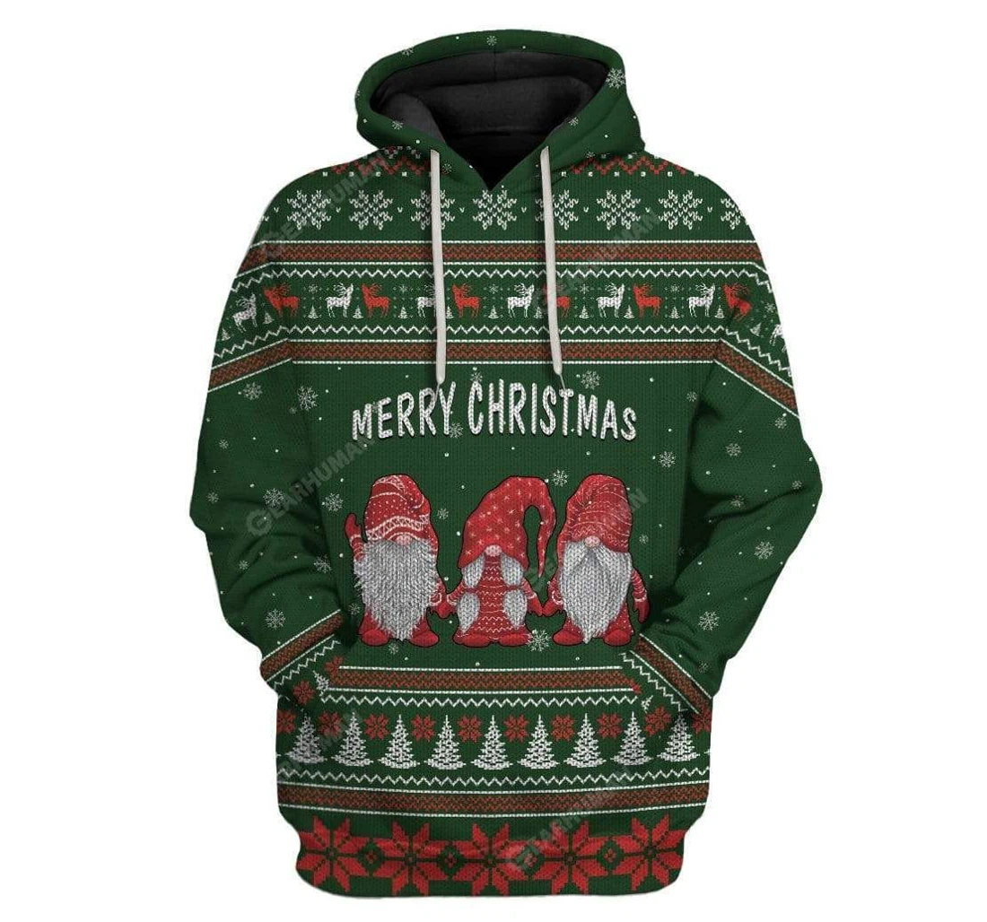 Ugly Merry Christmas Custom - 3D Printed Pullover Hoodie