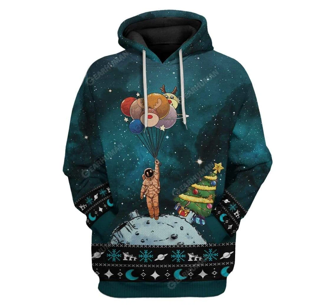 Ugly Lonely Christmas In Space Custom T-shirts - 3D Printed Pullover Hoodie