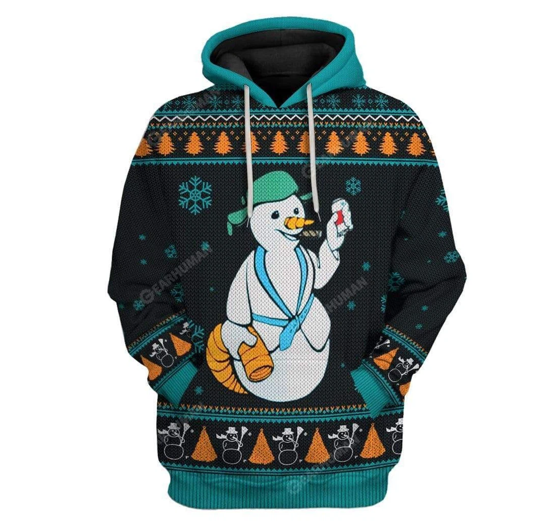 Ugly Merry Christmas Shtter's Snowman Custom T-shirts - 3D Printed Pullover Hoodie