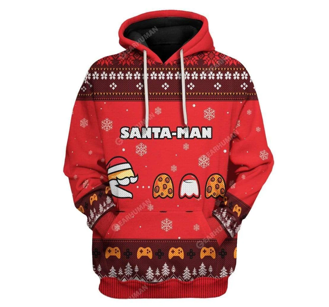 Ugly Christmas Santa Man T-shirts - 3D Printed Pullover Hoodie
