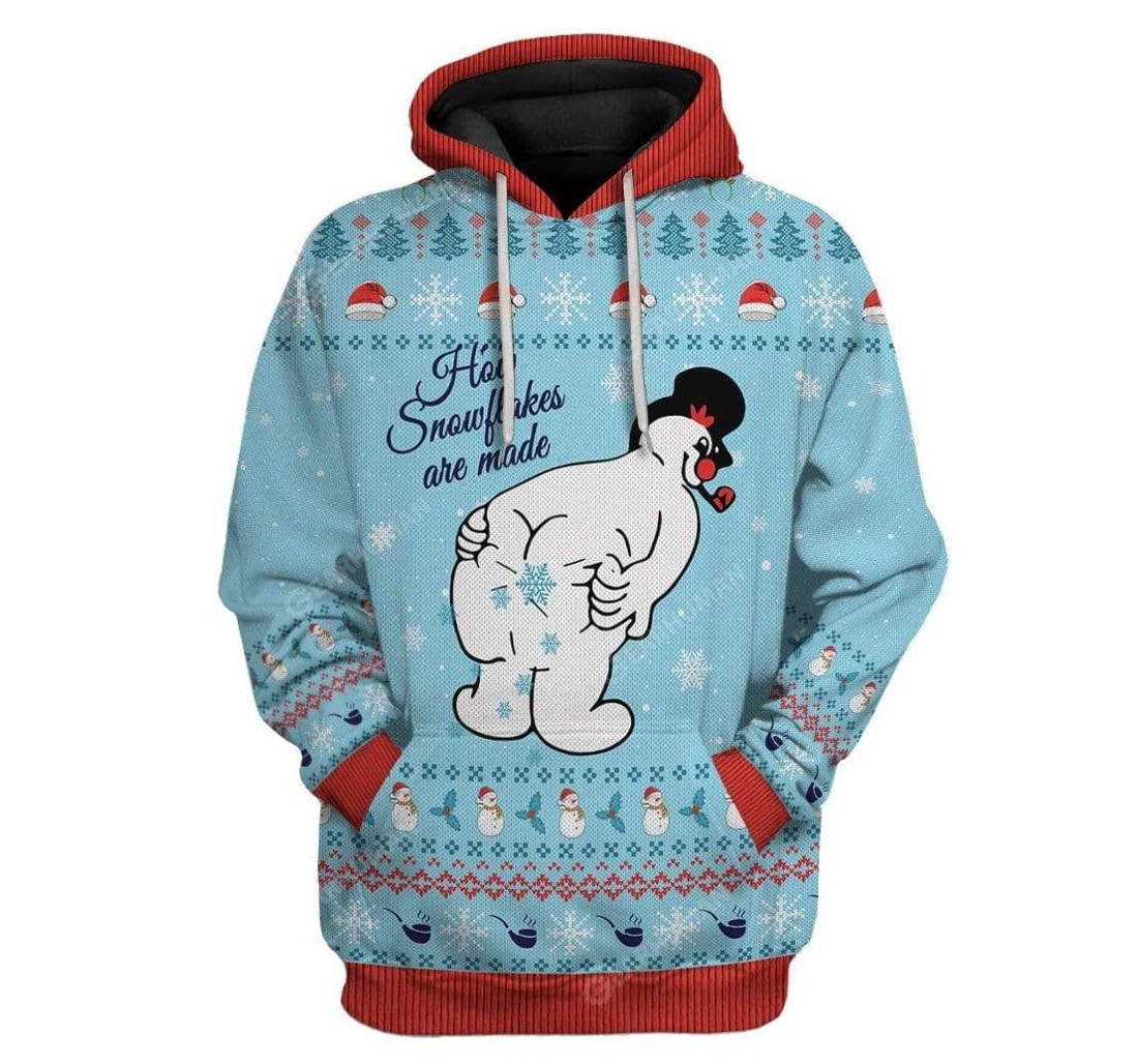 Ugly Christmas How Snowflakes Are Made Custom T-shirts - 3D Printed Pullover Hoodie