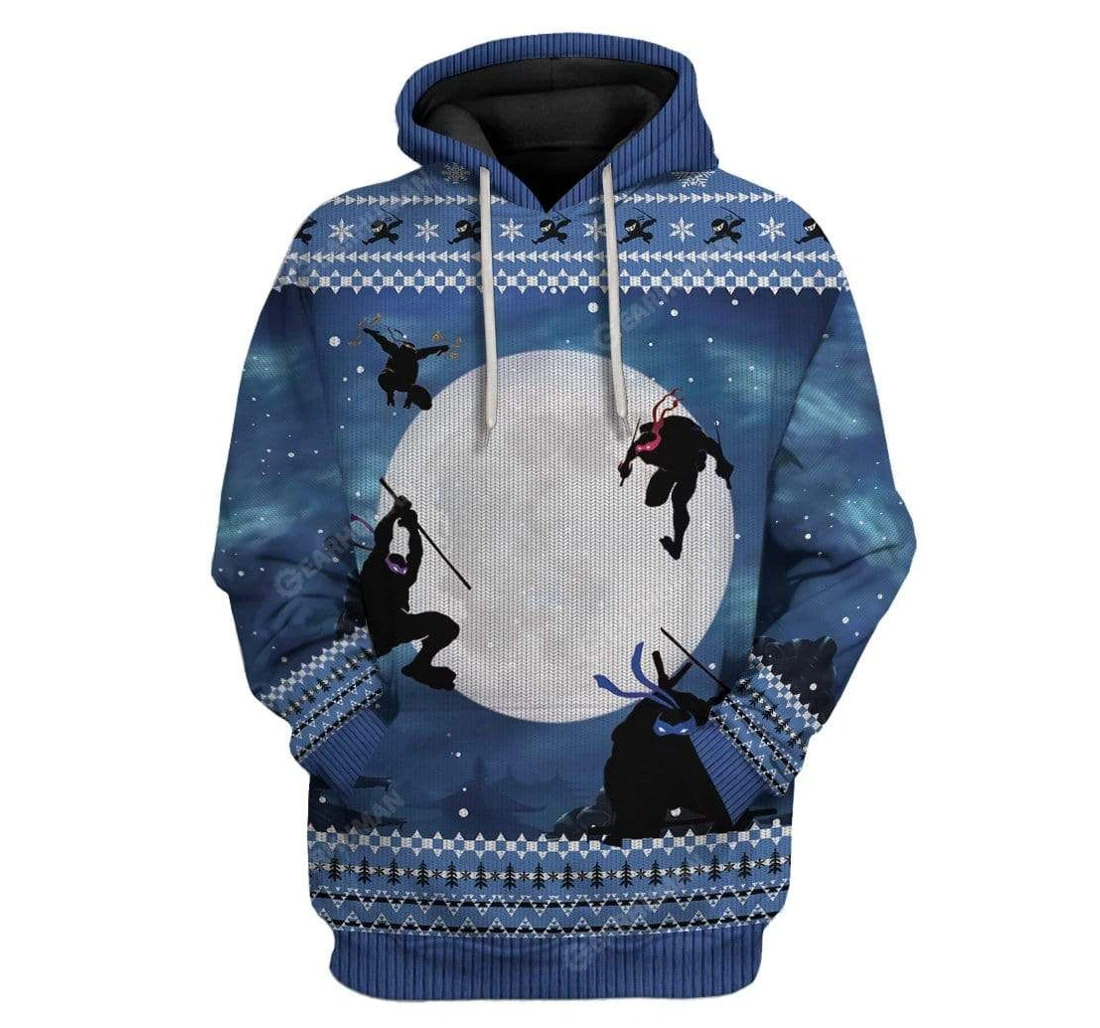 Ugly Christmas Ninja - 3D Printed Pullover Hoodie