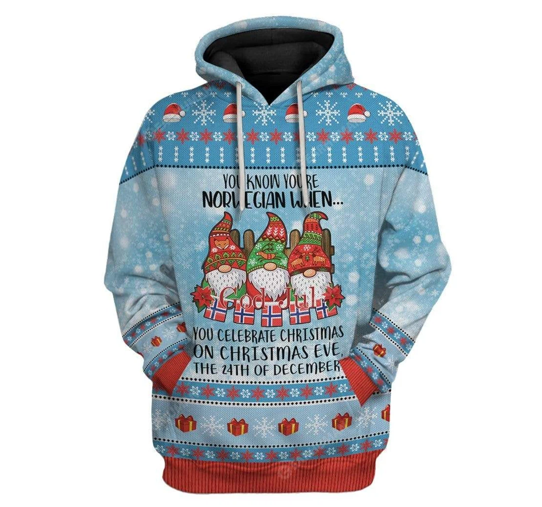 Personalized Ugly Christmas Norwegian Christmas Th Custom T-shirts - 3D Printed Pullover Hoodie