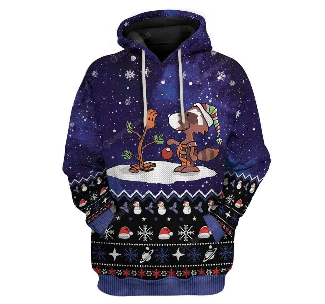 Personalized Ugly Christmas In Galaxy T-shirts - 3D Printed Pullover Hoodie