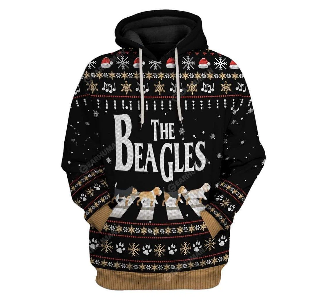 Ugly Christmas The Beagles Edition Custom T-shirts - 3D Printed Pullover Hoodie