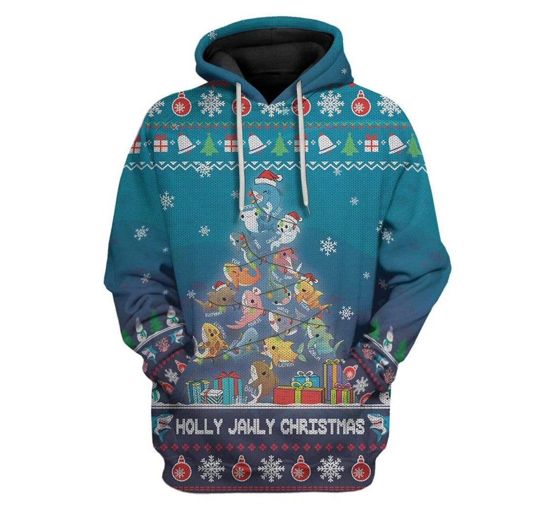 Ugly Holly Jawly Christmas Custom - 3D Printed Pullover Hoodie