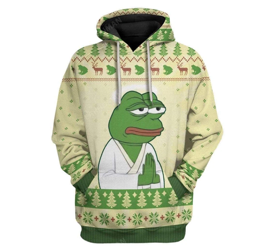 Ugly Christmas Pepe The Frog T-shirts - 3D Printed Pullover Hoodie