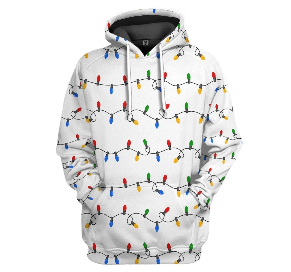 Christmas Light Custom - 3D Printed Pullover Hoodie
