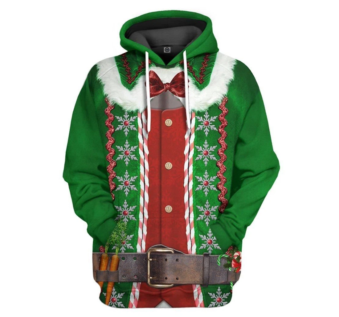 Christmas Elf Custom - 3D Printed Pullover Hoodie