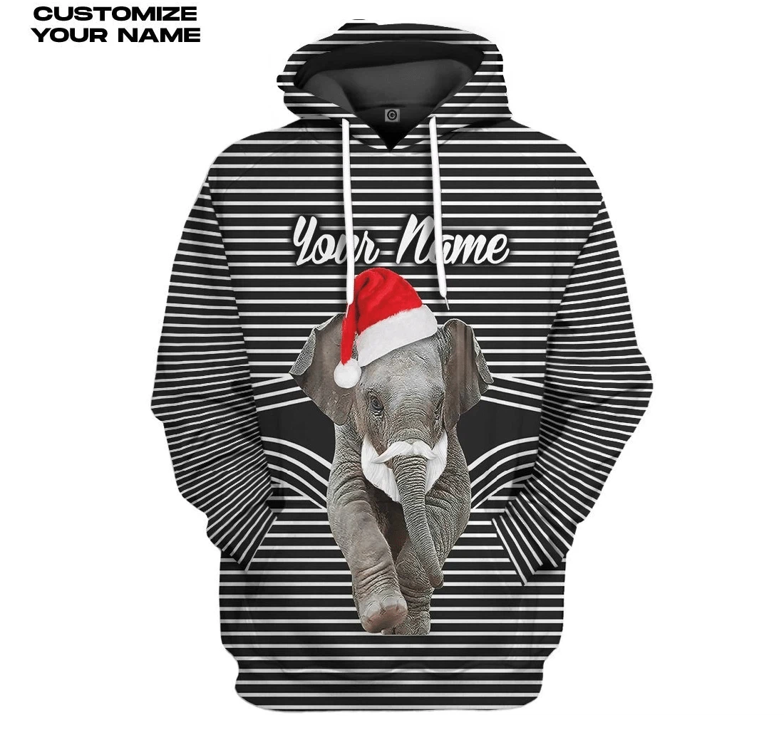 Elephant Christmas Custom - 3D Printed Pullover Hoodie