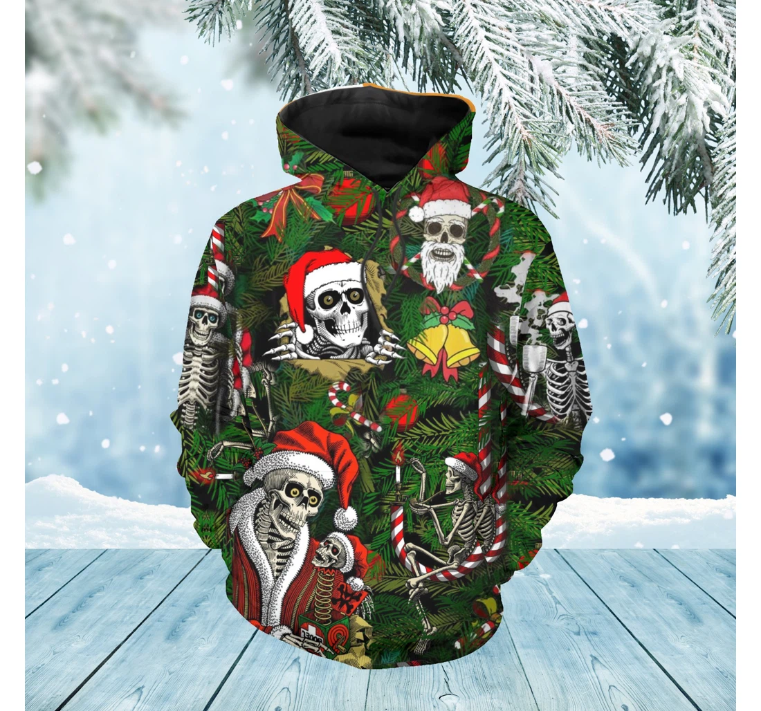 Skull Christmas Sk-3dh-0k - 3D Printed Pullover Hoodie