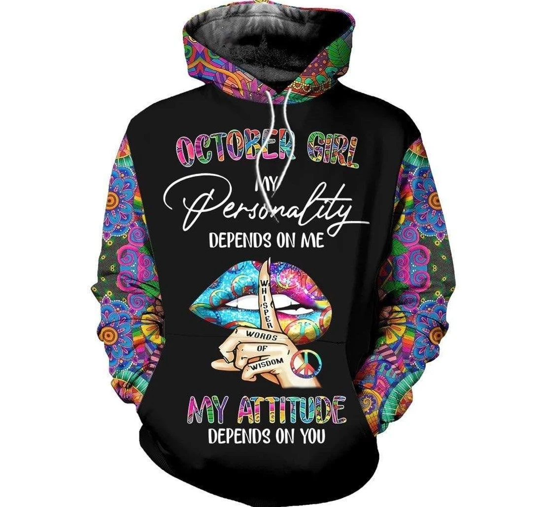 Personalized Hippie Peace Sign Birthday Custom Month - 3D Printed Pullover Hoodie