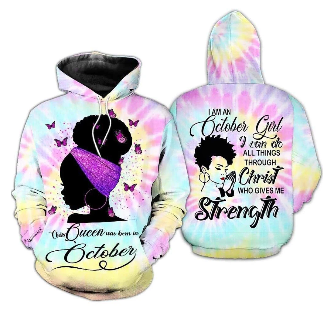 Personalized Queen Hippie Birthday Custom Month - 3D Printed Pullover Hoodie
