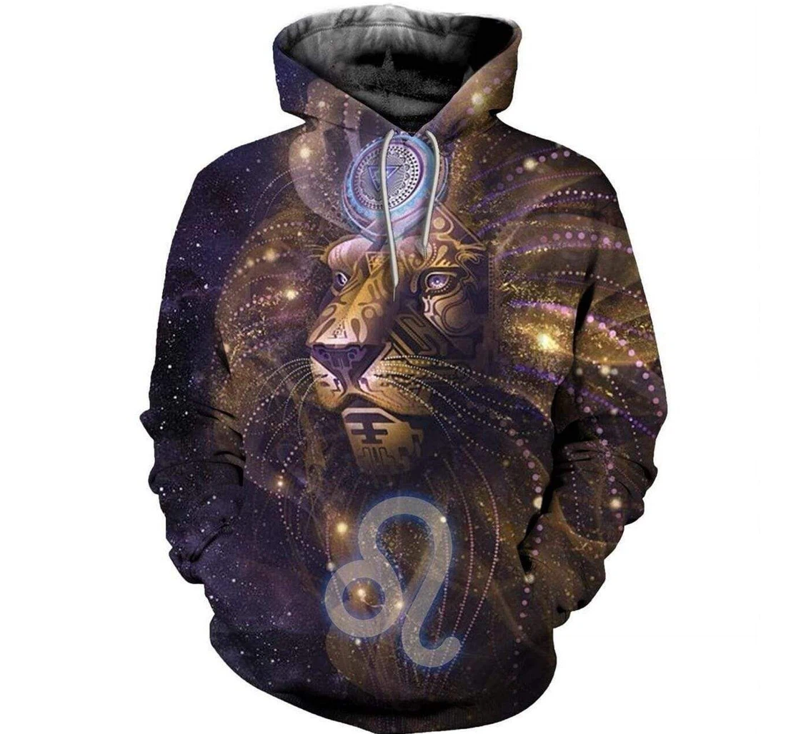 Personalized Leo Zodiac Birthday Gifts - 3D Printed Pullover Hoodie