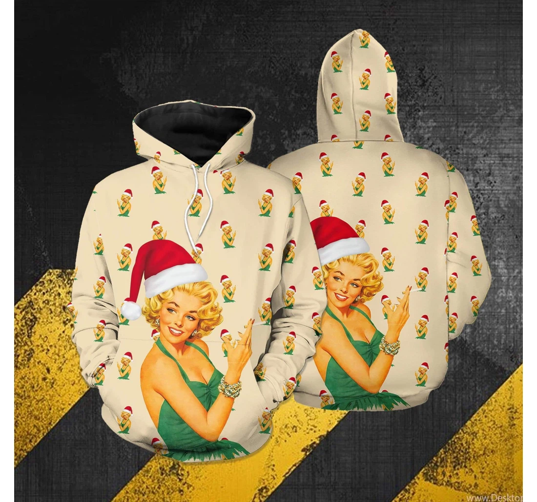 Marilyn Monroe Christmas - 3D Printed Pullover Hoodie