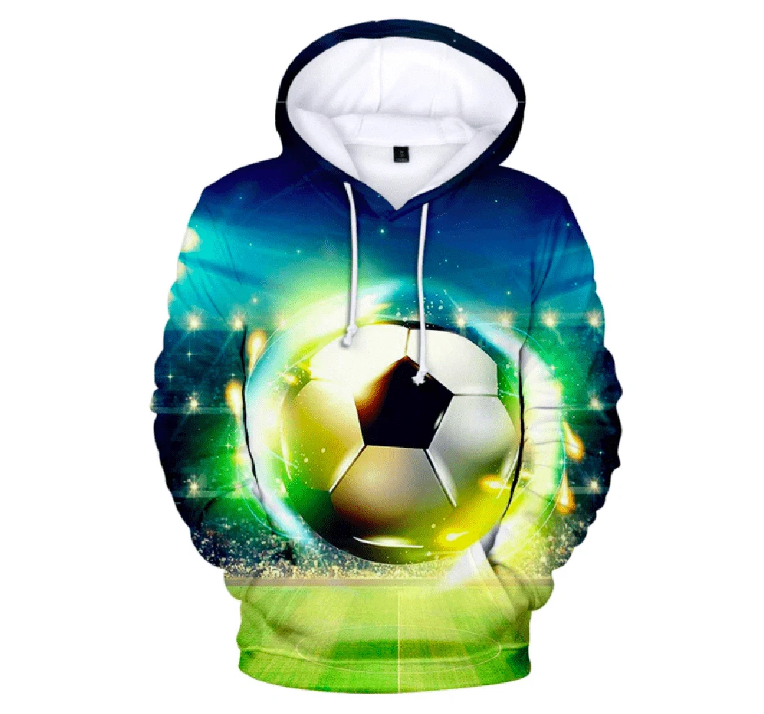 Personalized Soccer Ball Green Light - 3D Printed Pullover Hoodie