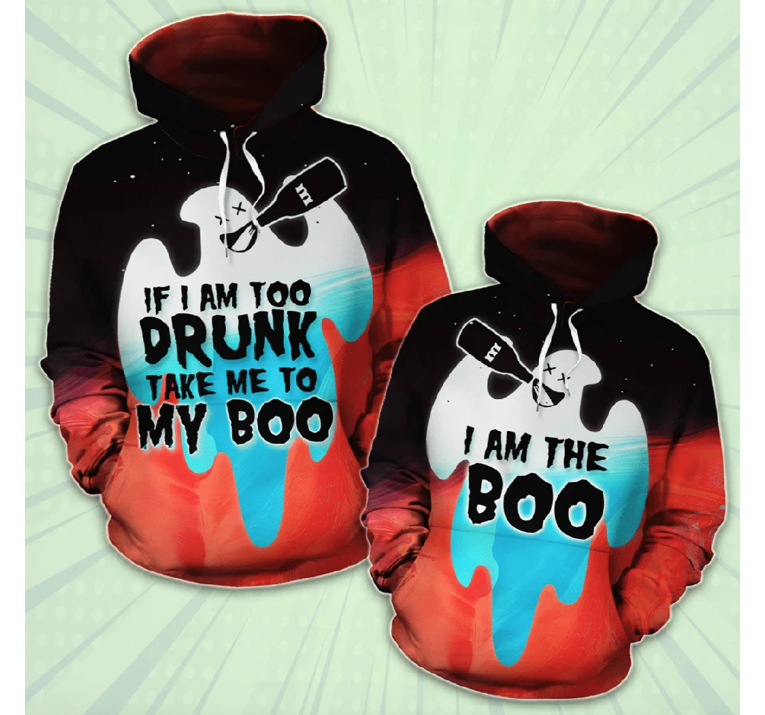 Halloween My Boo Couple - 3D Printed Pullover Hoodie