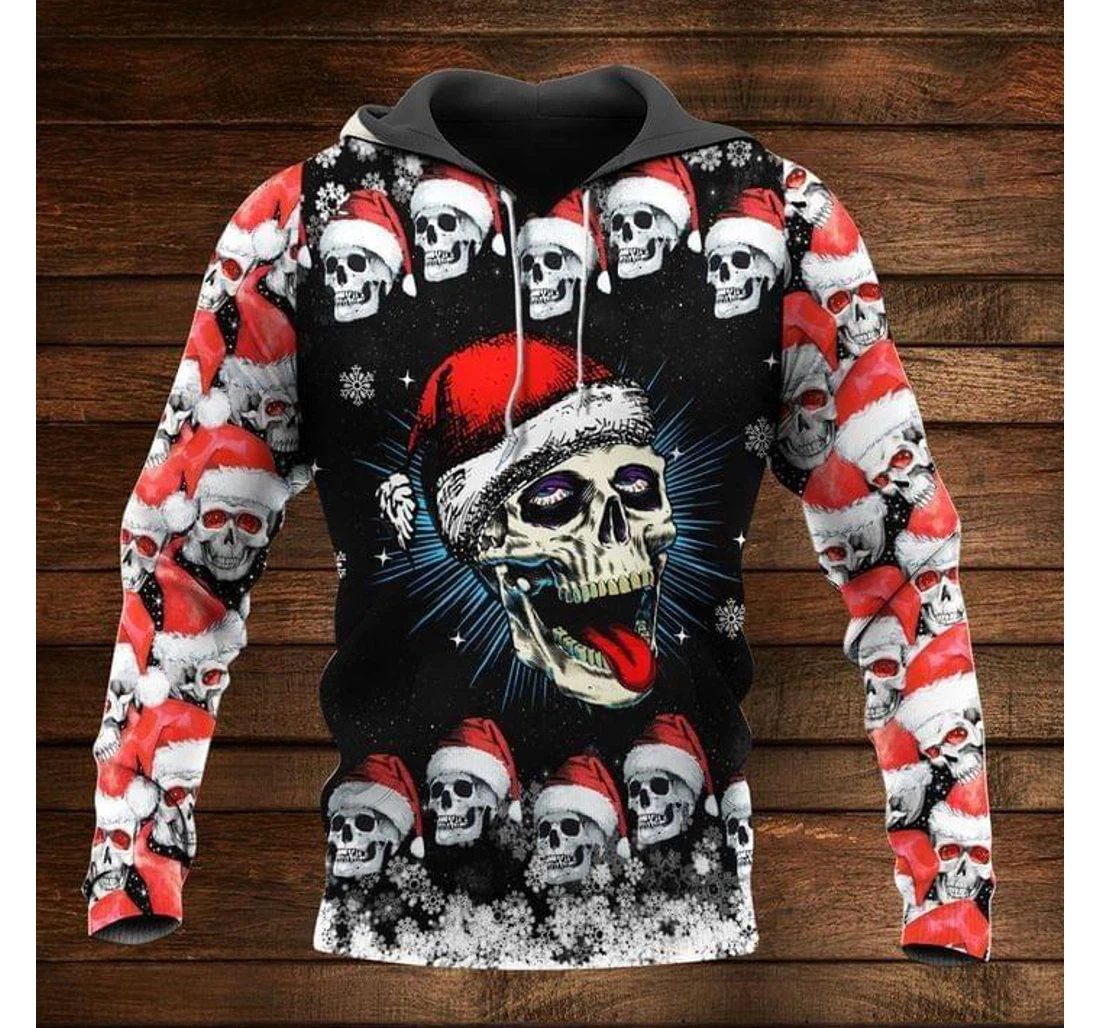 Skulls Gift Christmas - 3D Printed Pullover Hoodie