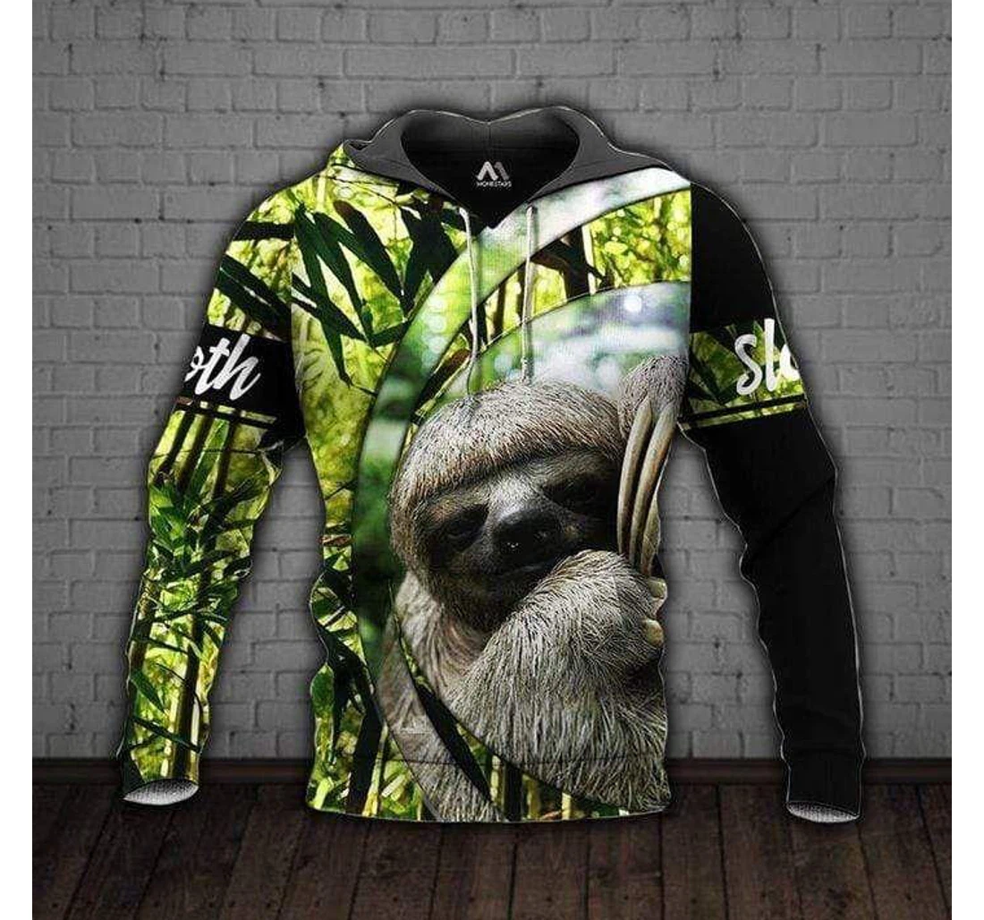 Personalized Sloth Love Bamboo Green - 3D Printed Pullover Hoodie