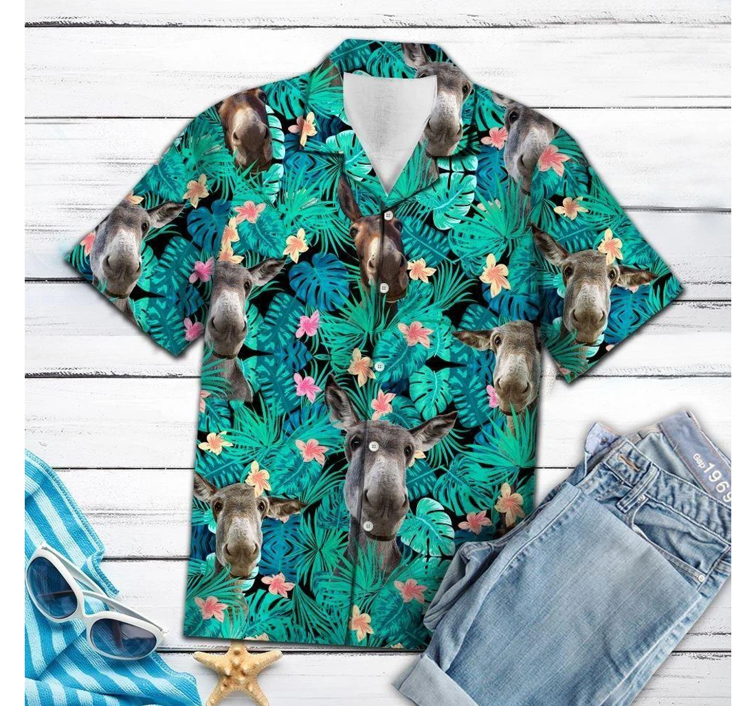 Personalized Felobo Donkeys T Hawaiian Shirt, Button Up Aloha Shirt For Men, Women