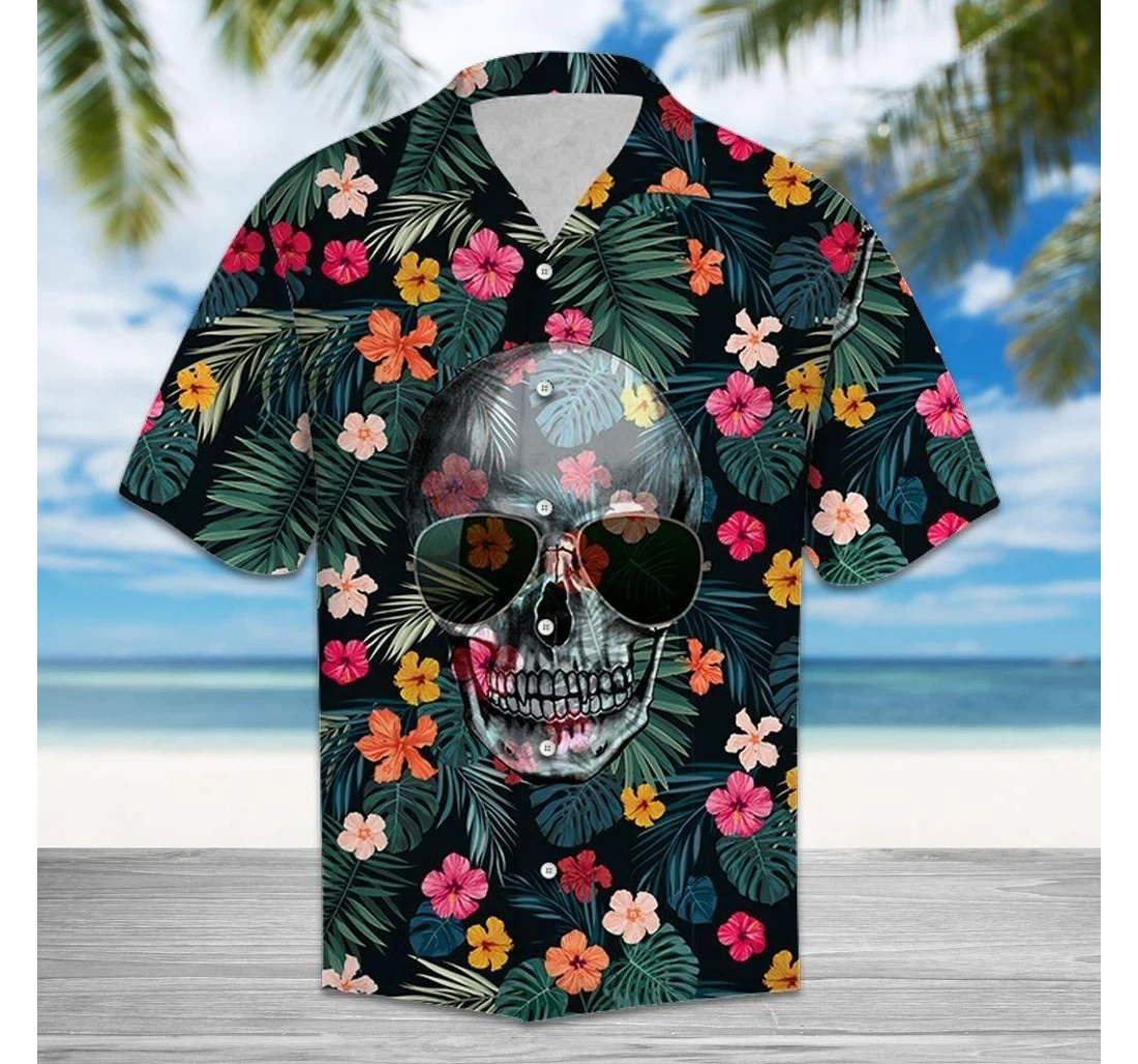 Personalized Felobo Skull T Hawaiian Shirt, Button Up Aloha Shirt For Men, Women