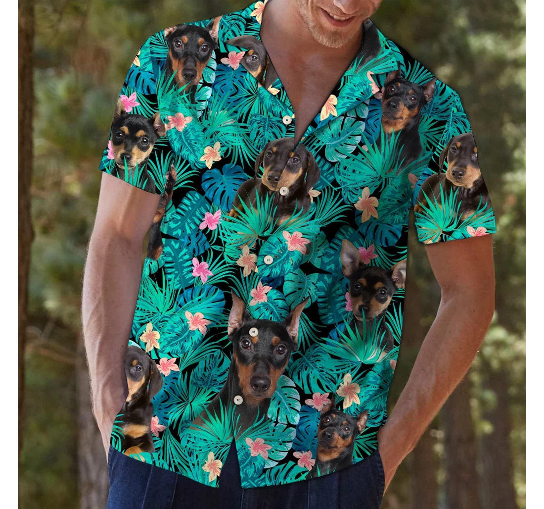Personalized German Pinscher T Hawaiian Shirt, Button Up Aloha Shirt For Men, Women