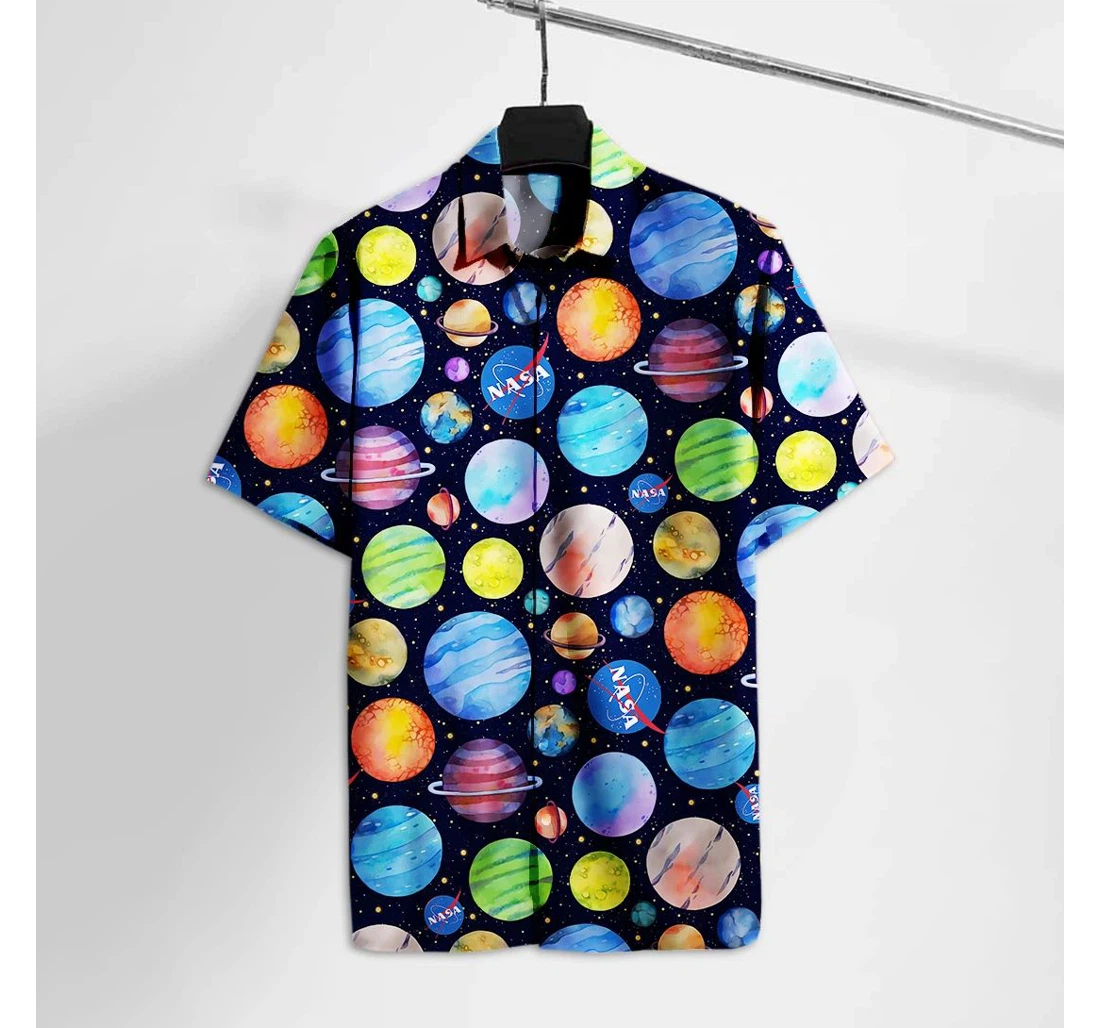 Personalized Nasa Ns Solar System Planets Tshirt Hawaiian Shirt, Button Up Aloha Shirt For Men, Women
