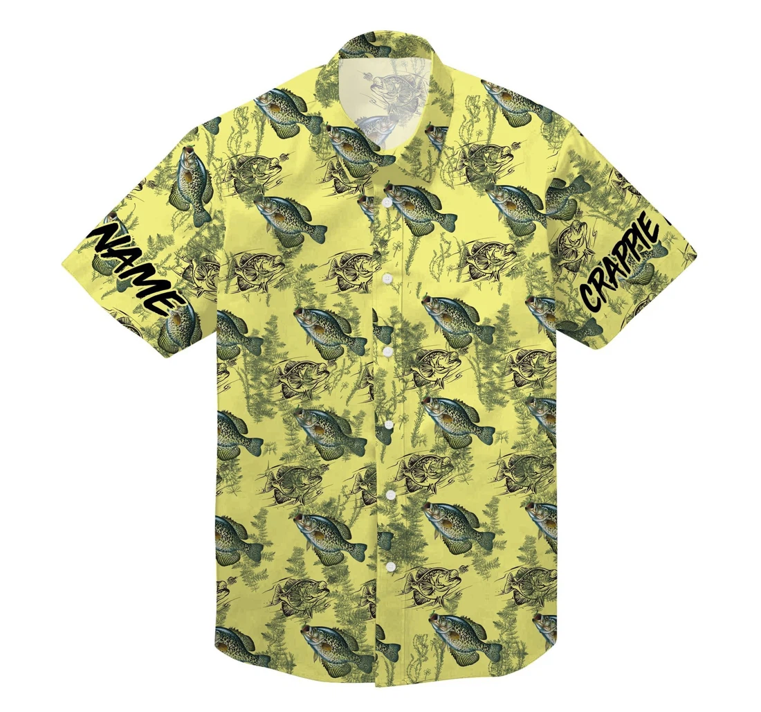 Crappie Fishing Tshirts Custom Name Personalized Gift Taht0 Hawaiian Shirt, Button Up Aloha Shirt For Men, Women