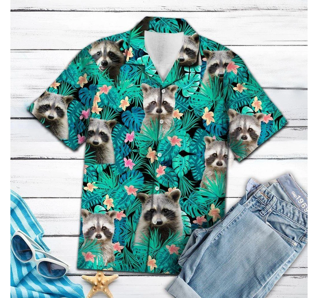 Personalized Felobo Raccoon T Hawaiian Shirt, Button Up Aloha Shirt For Men, Women