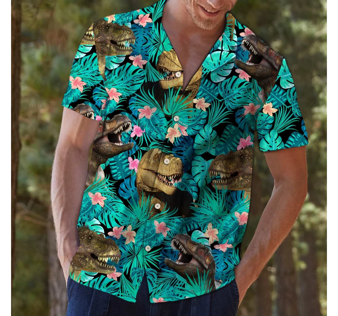 Personalized Felobo T-rex T Hawaiian Shirt, Button Up Aloha Shirt For Men, Women