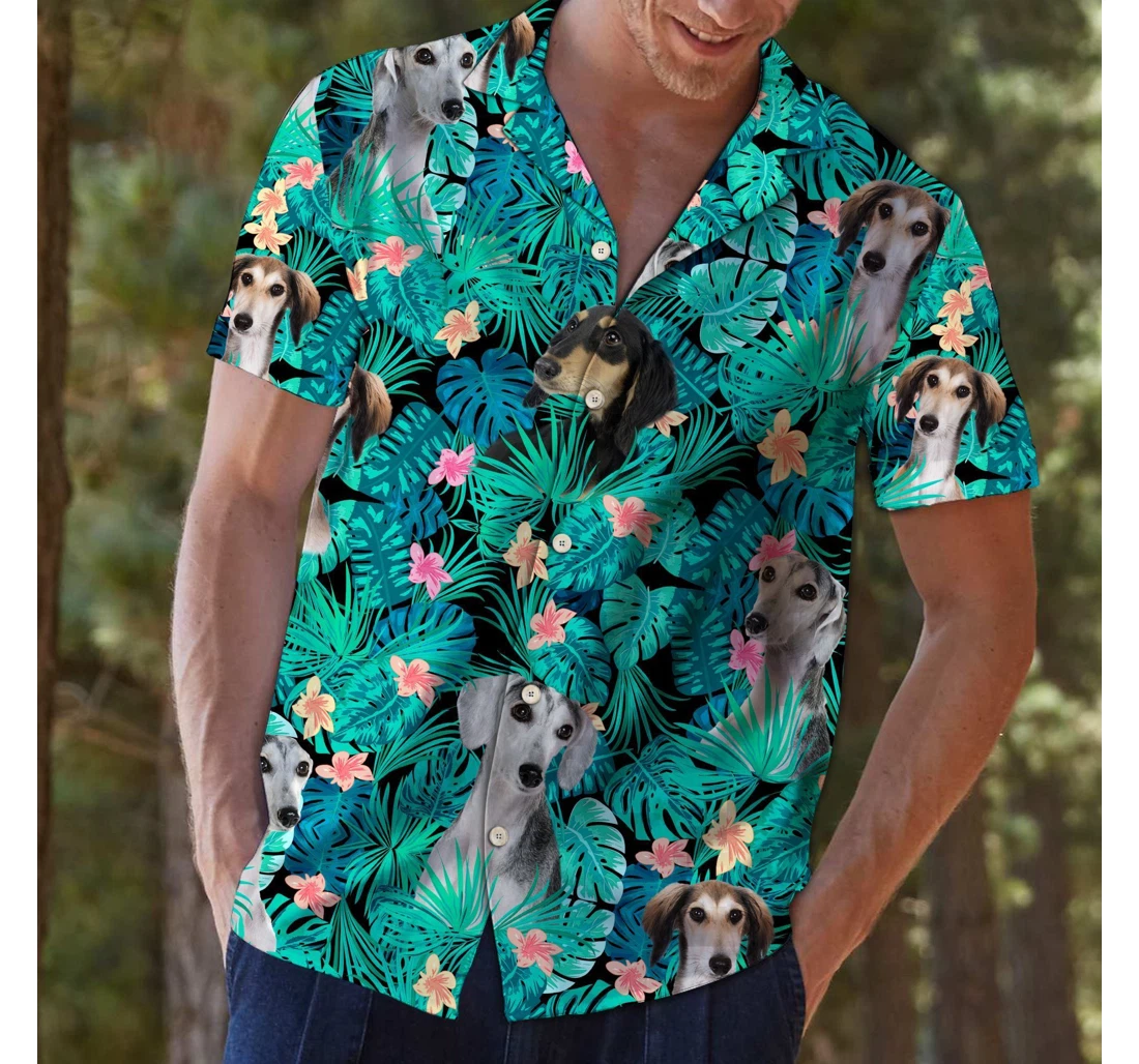 Personalized Felobo Saluki T Hawaiian Shirt, Button Up Aloha Shirt For Men, Women