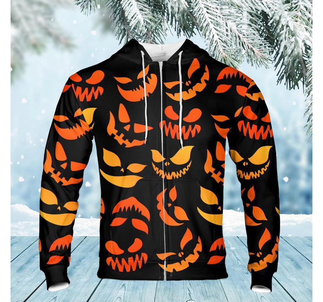 Skull Halloween Sk-3dzh - 3D Printed Pullover Hoodie