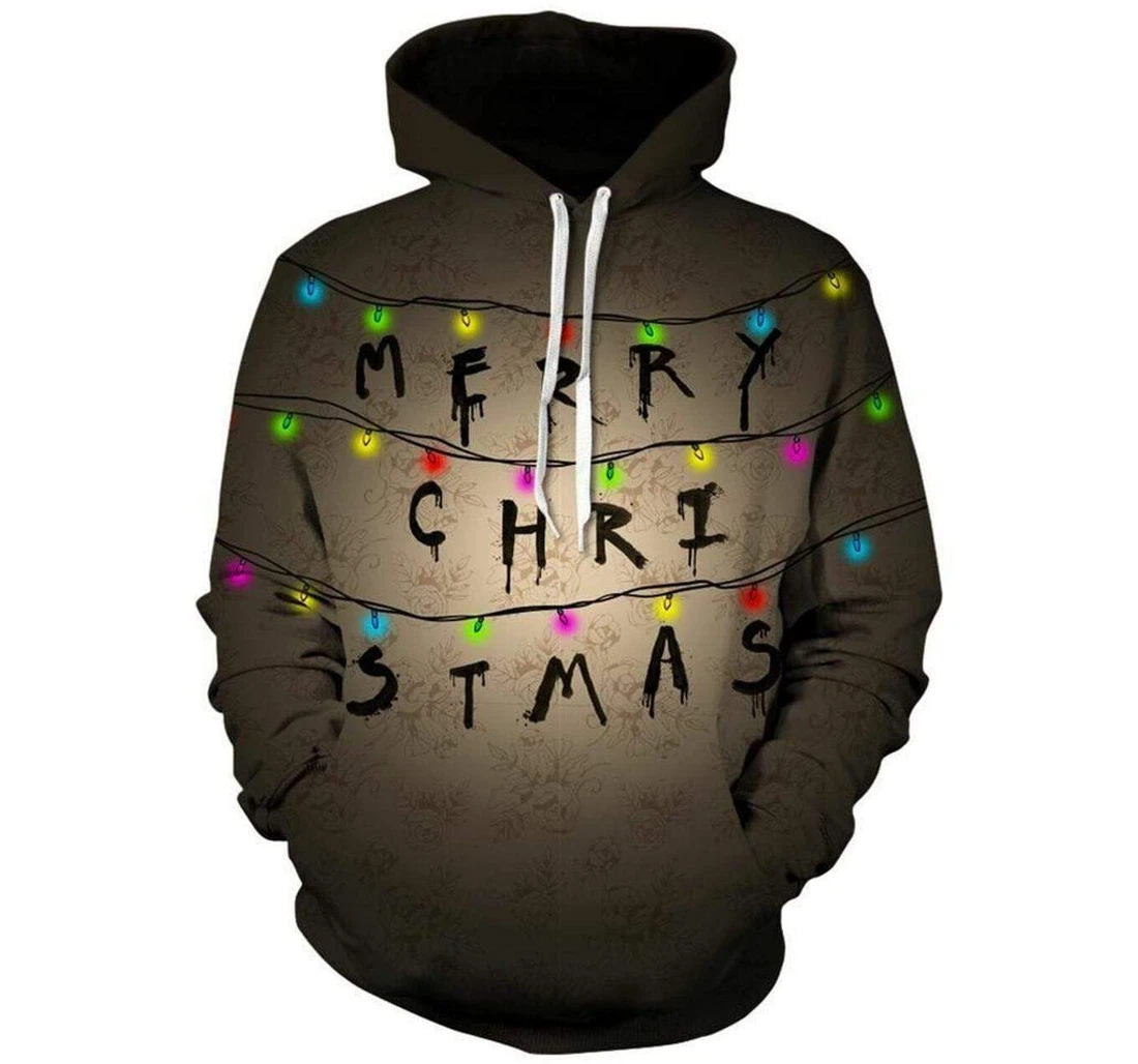 Stranger Things Lamps Christmas - 3D Printed Pullover Hoodie