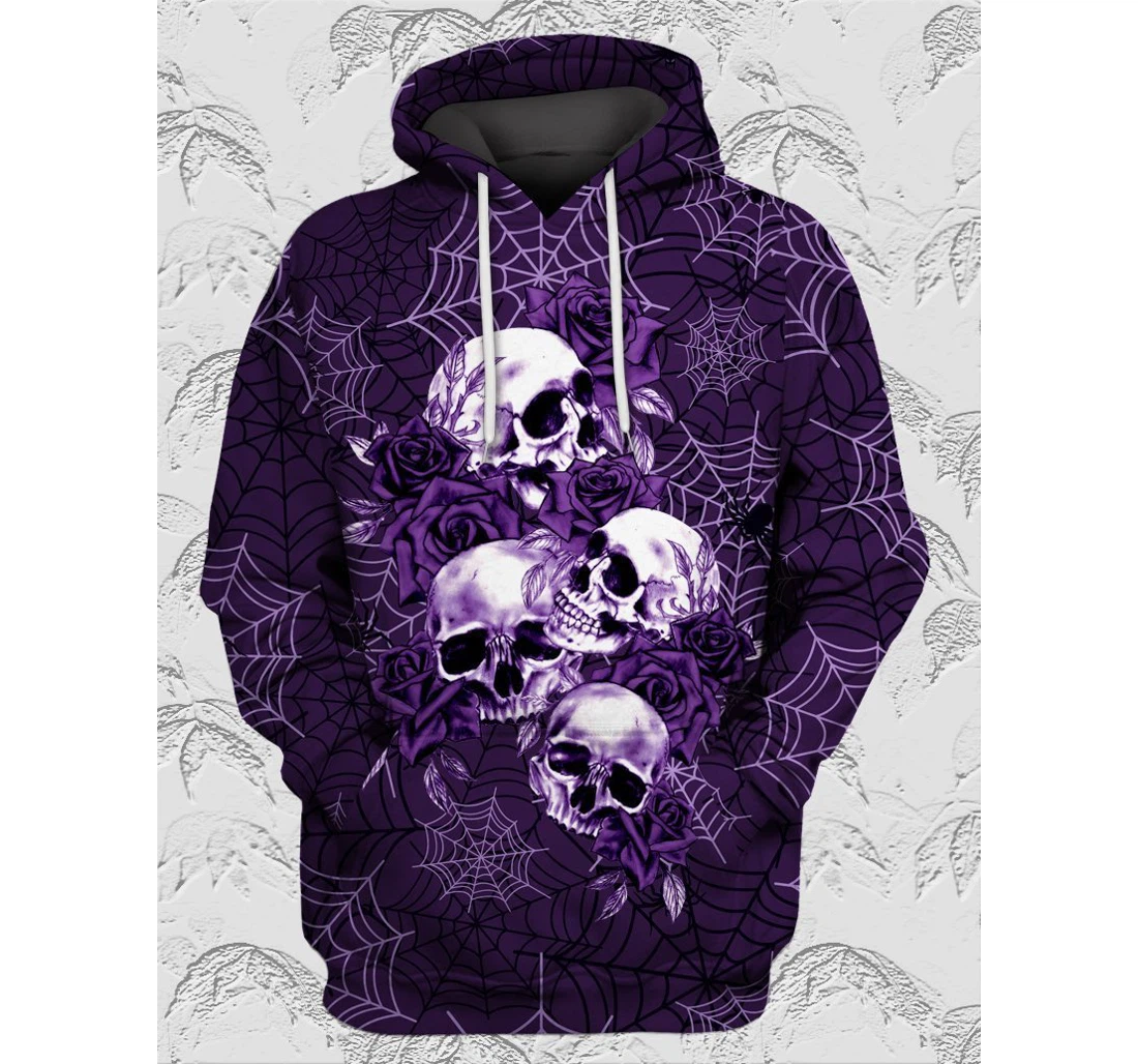 Skull Halloween Sk-3dh-qs - 3D Printed Pullover Hoodie