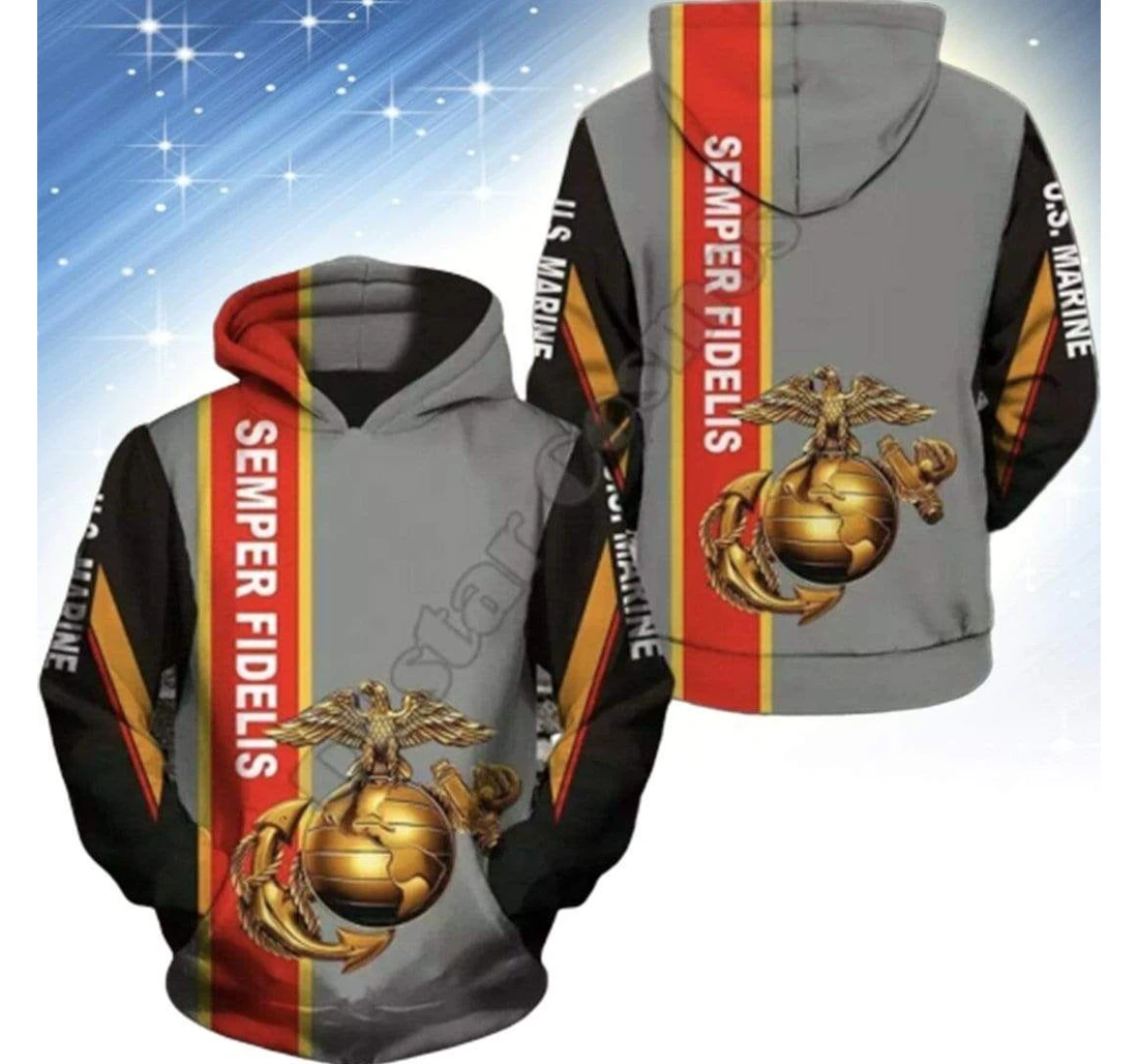 Usmc Mens Womens Us Marine Corps Bps - 3D Printed Pullover Hoodie