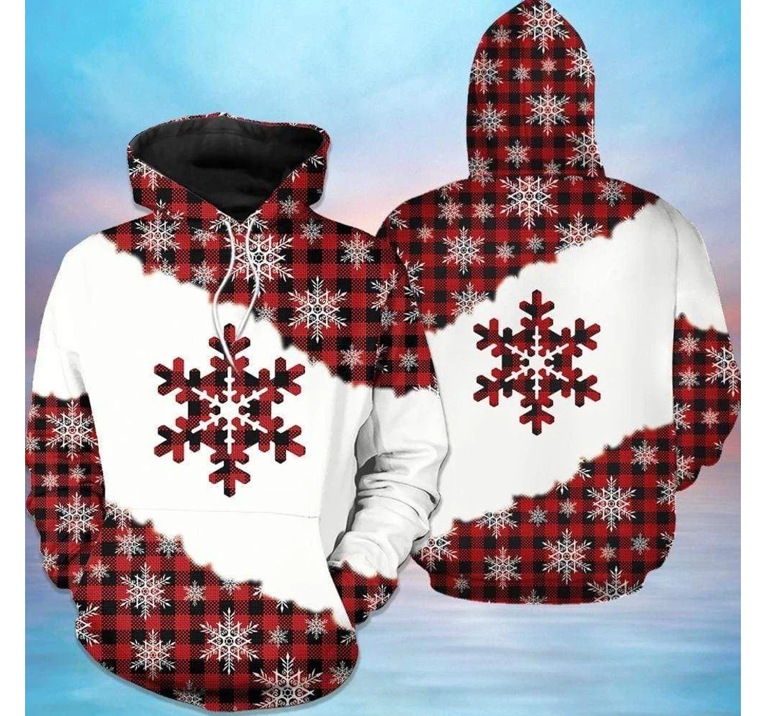 Snowflake Christmas Color Sweater - 3D Printed Pullover Hoodie