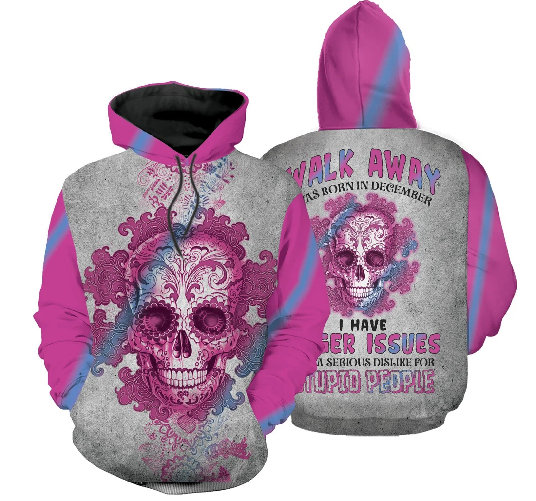 Personalized Sugar Skull Birthday Custom Month - 3D Printed Pullover Hoodie