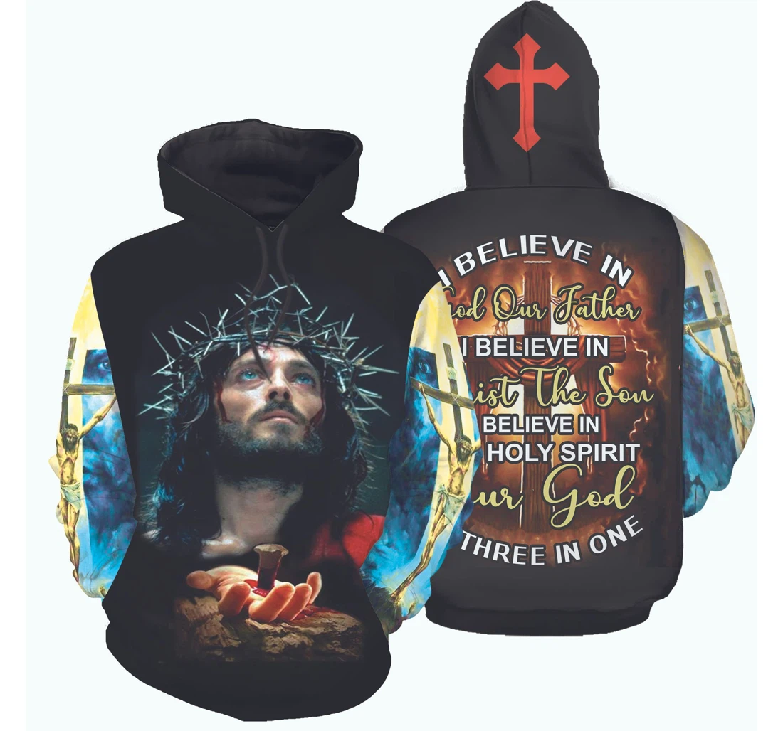 I Believe In God Our Father God Christian - 3D Printed Pullover Hoodie