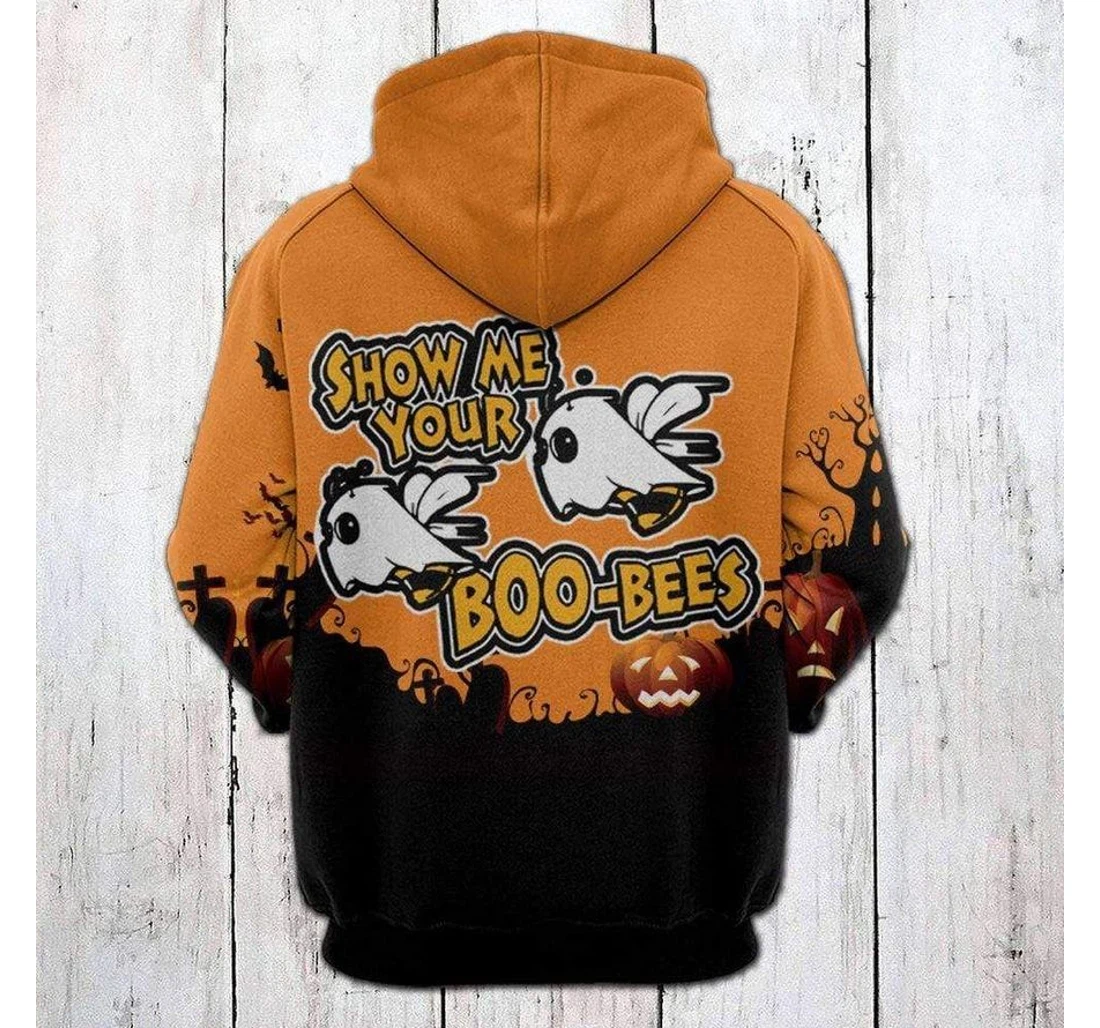 Halloween Show Me Your Boo Bees Healthy Fabric Polyester - 3D Printed Pullover Hoodie