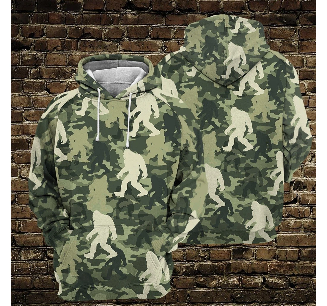 Personalized Love Bigfoot Camo Camp;ing - 3D Printed Pullover Hoodie