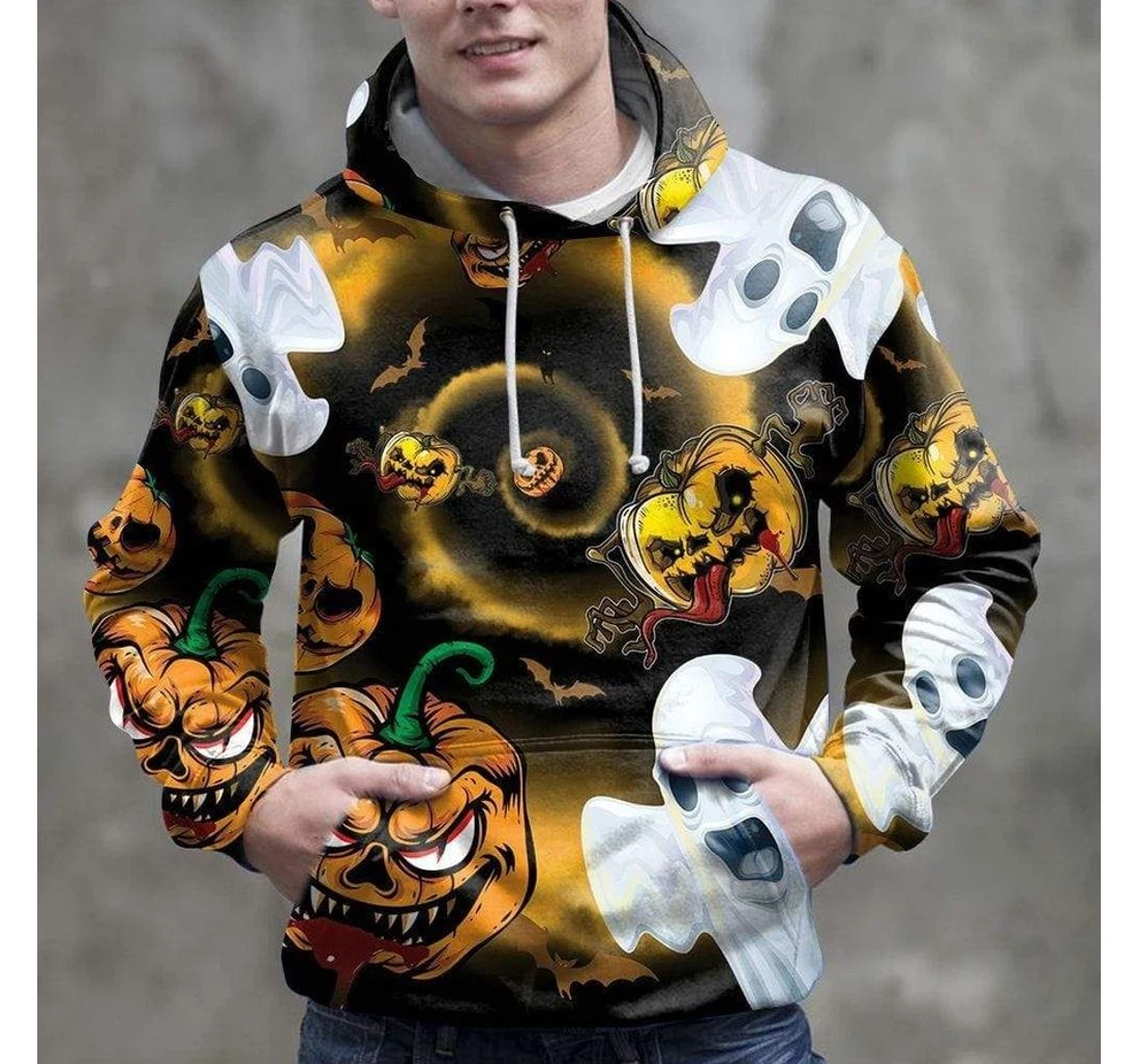 Halloween Scary Evil Pumkin Healthy Fabric Polyester - 3D Printed Pullover Hoodie