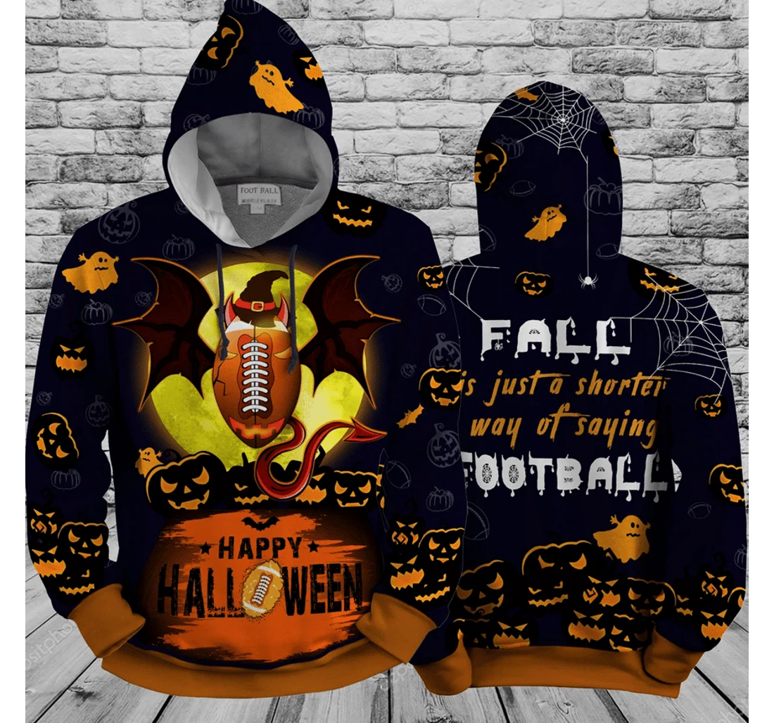 Amazing Football Halloween Healthy Fabric Polyester - 3D Printed Pullover Hoodie