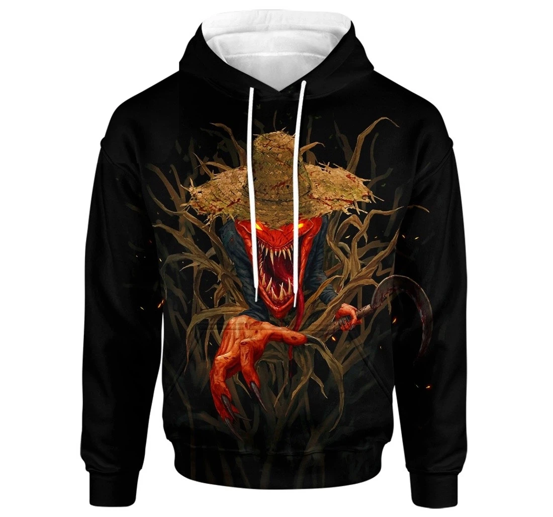 Reaper Scarecrow Dummy Halloween Healthy Fabric Polyester - 3D Printed Pullover Hoodie