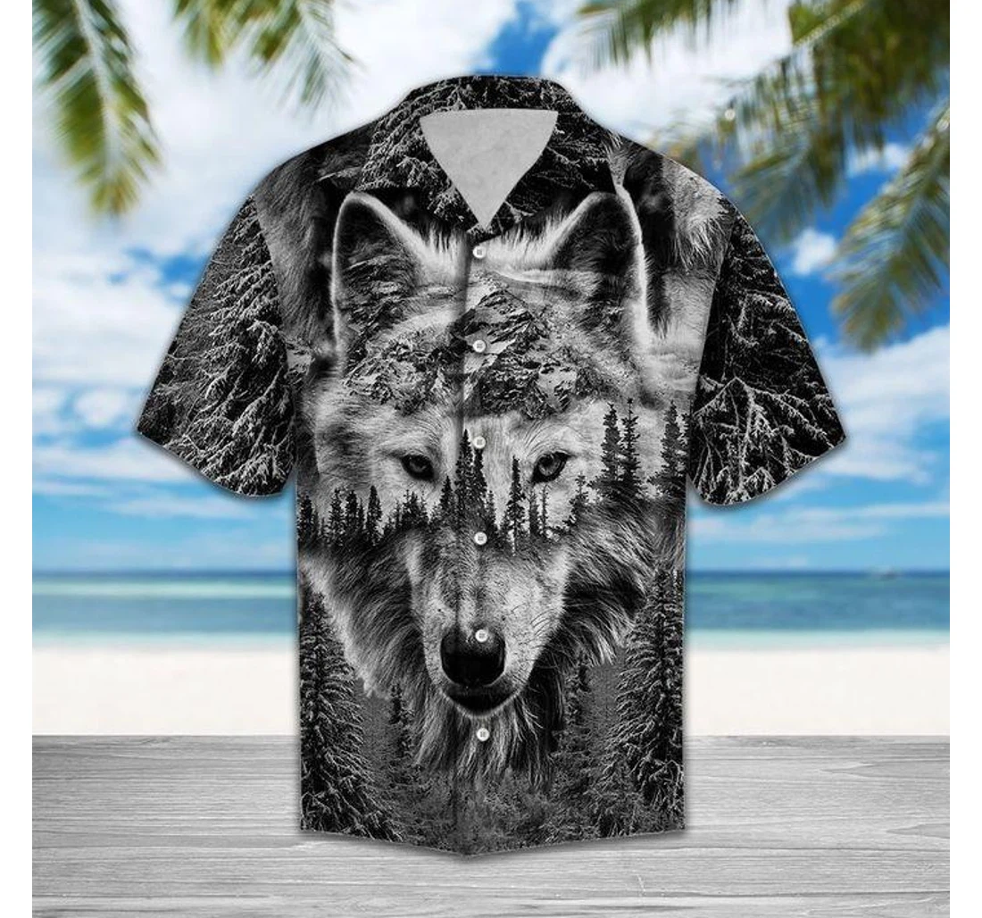 Personalized Wolf Mountain Polyester - 3D Printed Pullover Hoodie